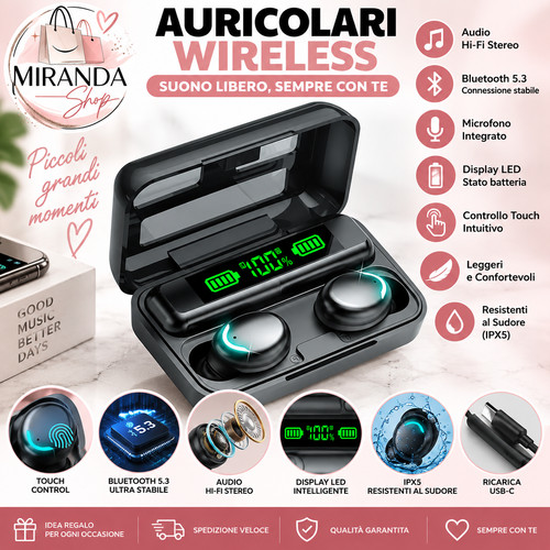 Auricolari bluetooth wireless - auricolari,
